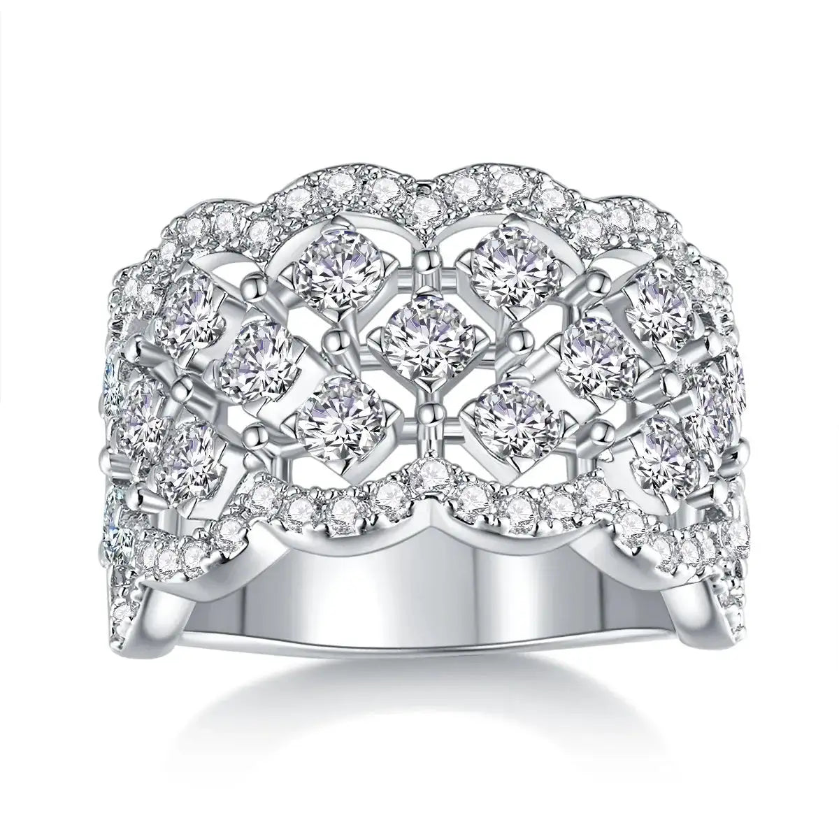 Sterling Silver Silver Moissanite Wavy Ring — product image 6