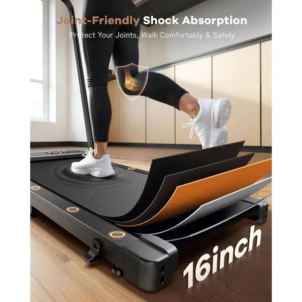Portable Walking Pad with Handlebar, 320LB Capacity, Home Office Desk Treadmill, Incline Feature, App-Controlled Running Machine