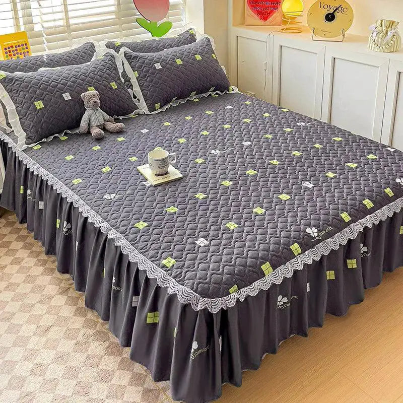 Bonenjoy Cartoon Style Bed Skirt With Ruffled Lace
