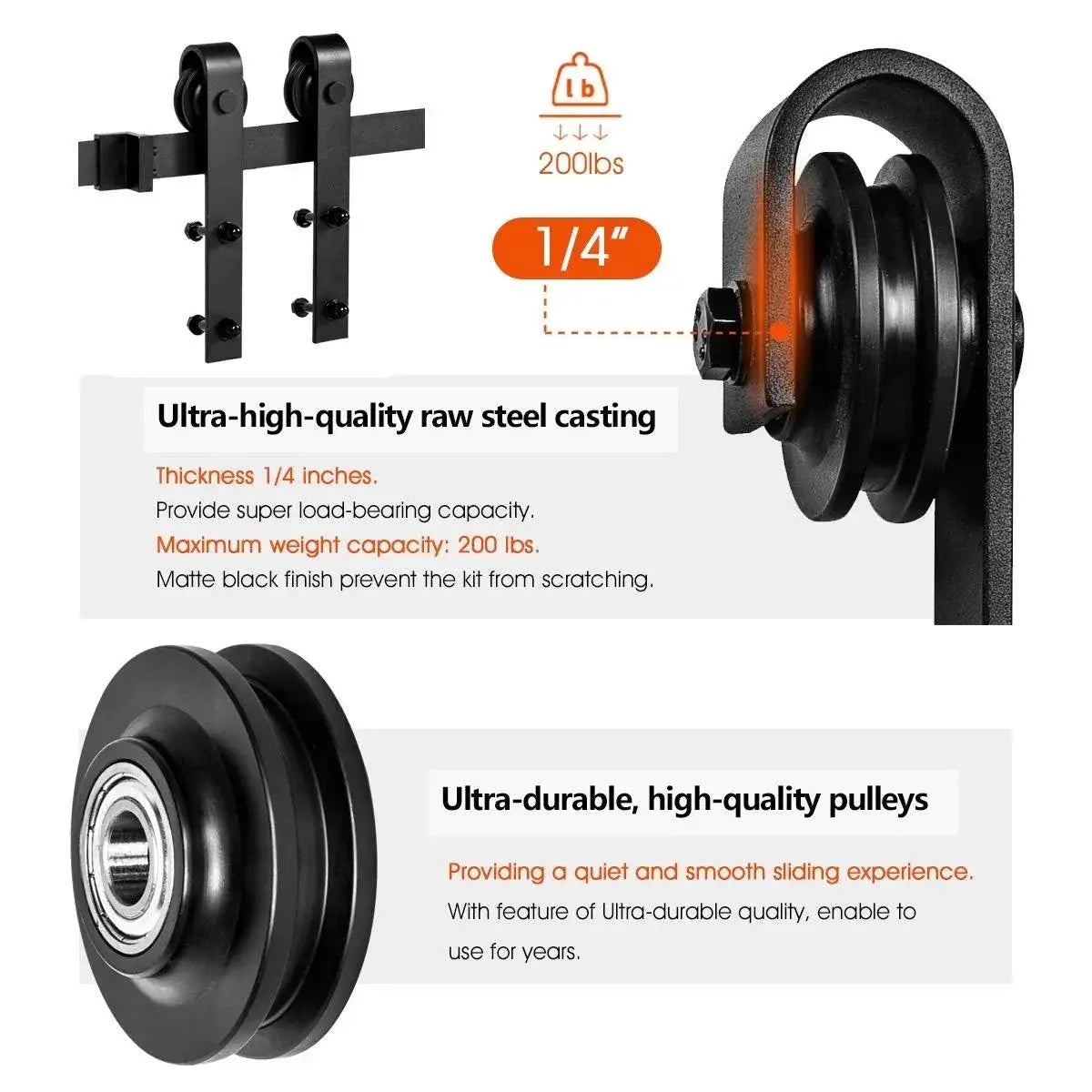 Durable Barn Door Hardware Kit for Homes — product view 15