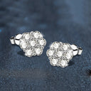Snowflake Moissanite Stud Earrings in Sterling Silver