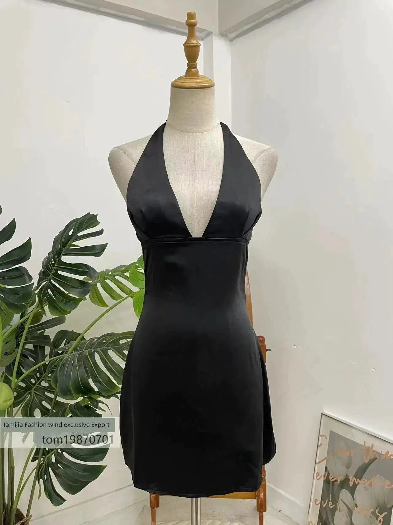 British Satin Halterneck Dress for Seductive Summer Style