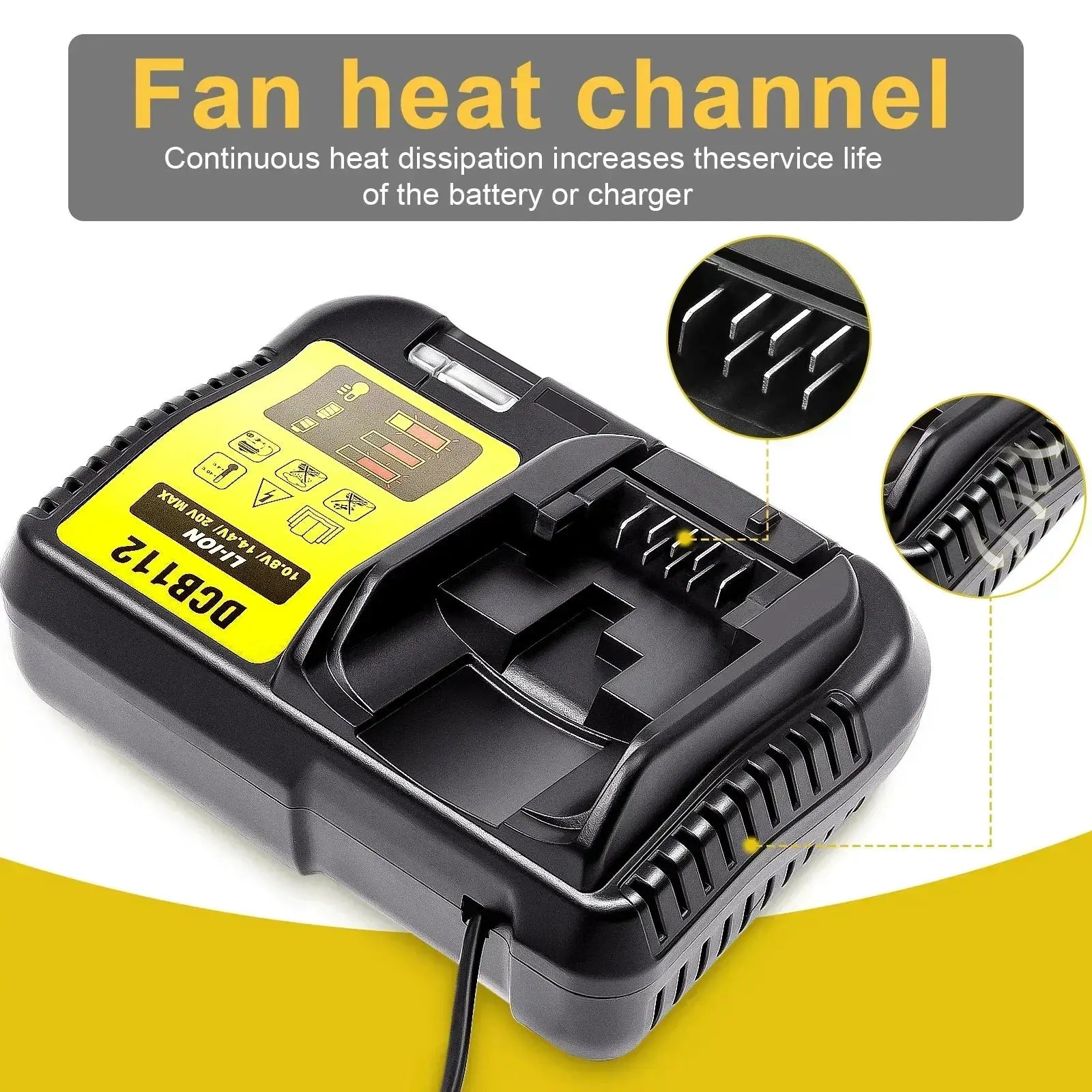 DCB112 2A Lithium Battery Charger for Tools Compact Design
