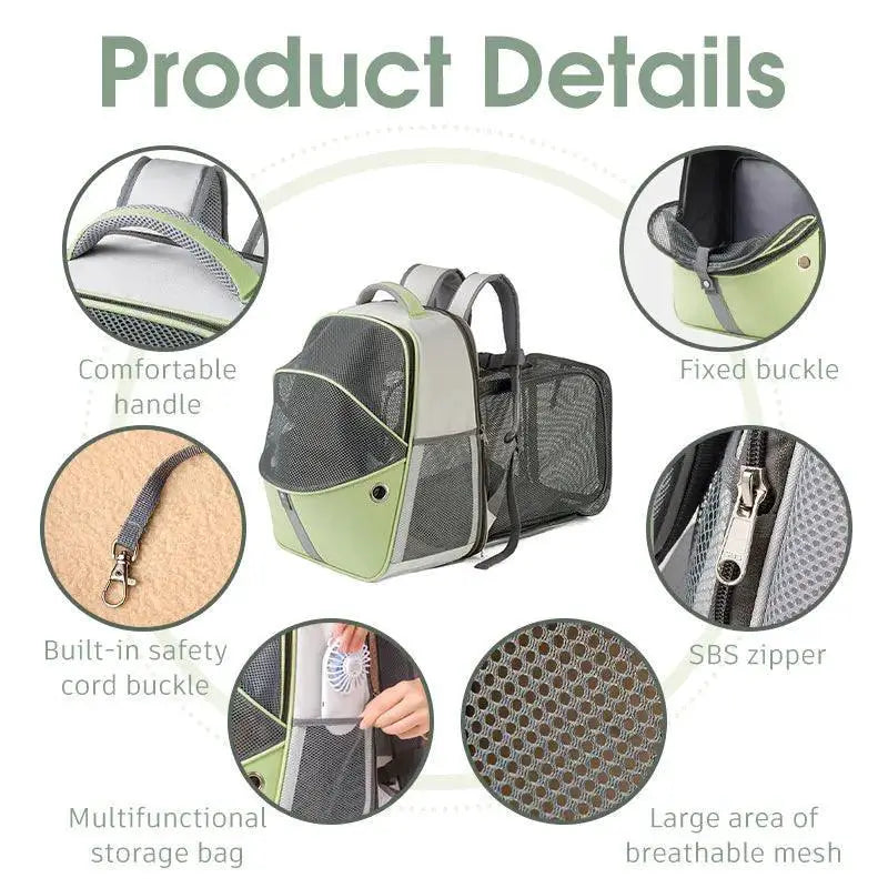 PawVoyage Escape Proof Pet Backpack Carrier Travel Safe