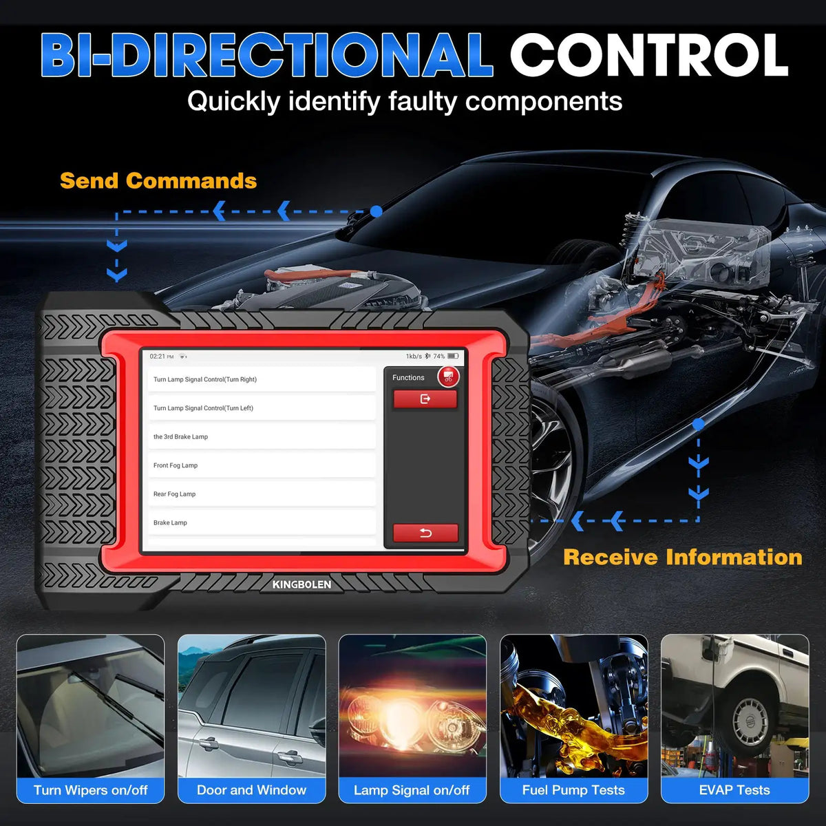 KINGBOLEN K7 CAN FD ALL System car Diagnostic Tools ECU Coding Bi-directional 28 Reset Lifetime Free PK X431 CRP919E BT MAX 2