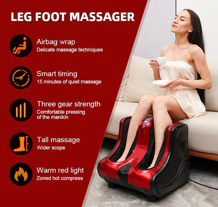Multi-Function Vibration Foot Massager Calf Foot Machine with Pressure Heating and Blood Circulation Features