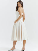 Mingmingxi Elegant Dress for Summer Pink Midi Dress