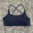 Breathable Spaghetti Strap Sports Bra Cross Back