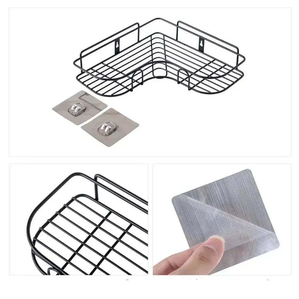 Non Perforated Bathroom Triangle Shelf Wall Mounted Storage - OurLum.com