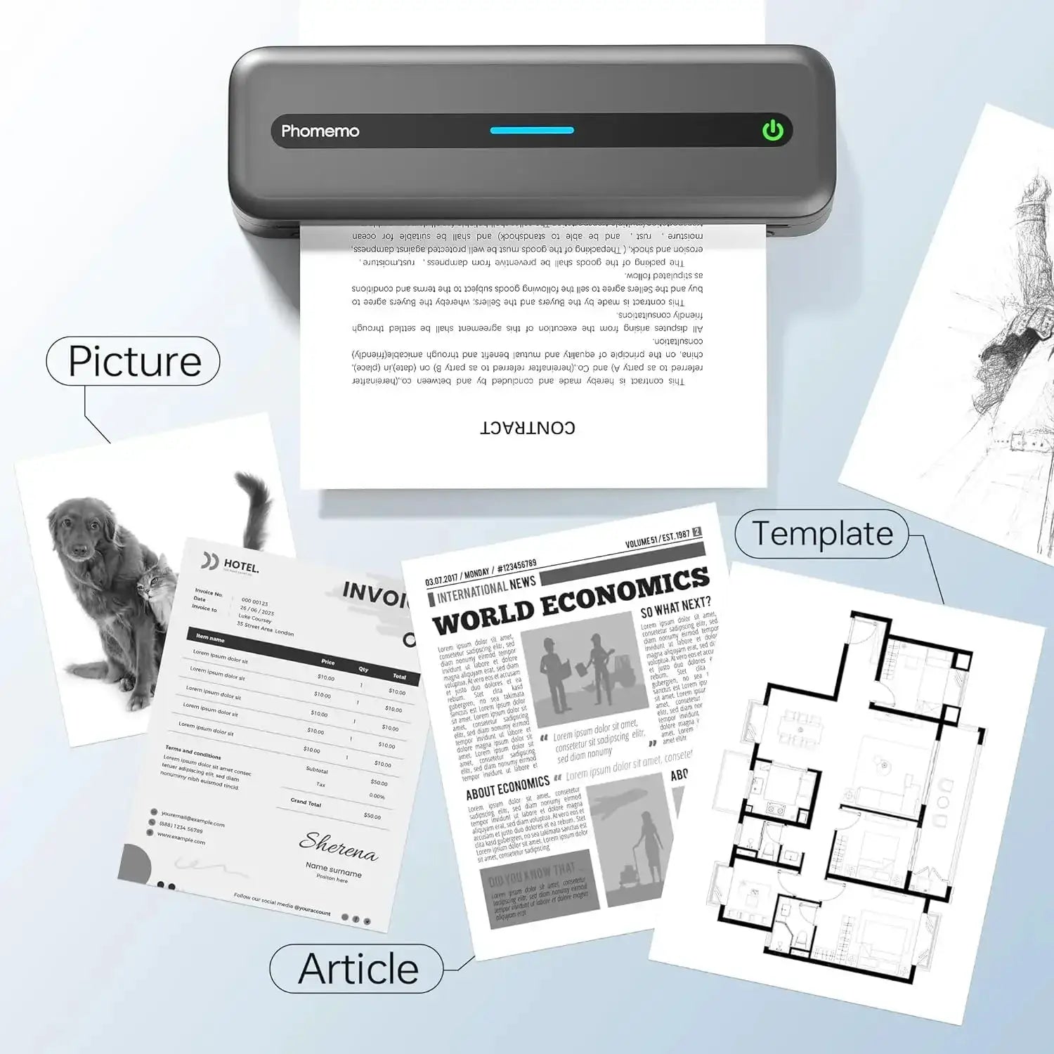 Phomemo Portable Wireless Printer M832 Thermal For Travel