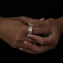 Gold Square Zircon HipHop Ring