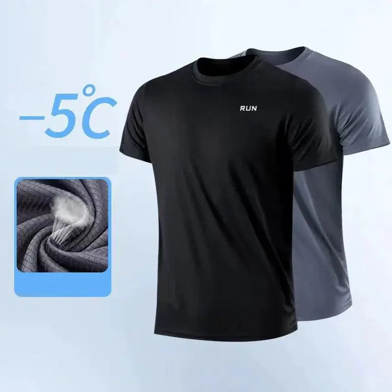 Men Quick Dry Short Sleeve Gym Running T Shirt Lightweight