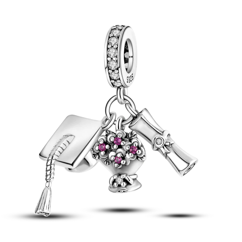 Charm Bead Sterling Silver Pink