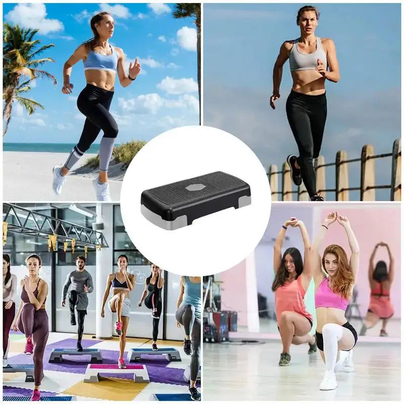 Exercise Step Aerobic Stepper Step Trainer Step Board With 3 Risers For Home Gym Cardio Strength & Training Exercise