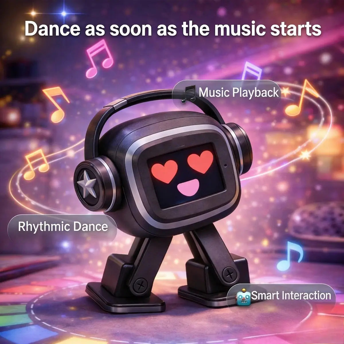 AI Dancing Robot With Emoji Display And Voice Control For Kids And Adults