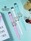 San Martin 2026 32.5mm Women's Wristwatch Elegant Luxury Quartz Watch Ladies Fashion Guilloche MOP Dial Sapphire WR200m SN0151