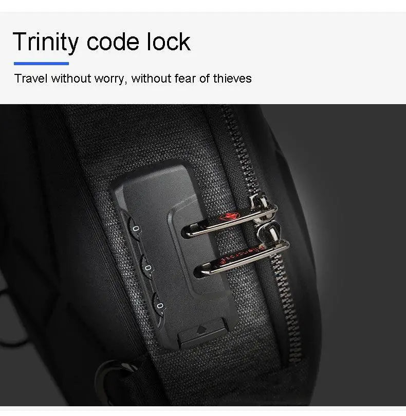 Running Chest Bag USB Charging Sling Pack For Men Unisex