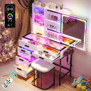 Glass Corner Vanity Makeup Desk