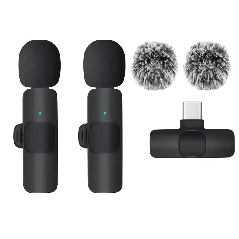 KEBIDUMEI 2.4G Wireless Lavalier Microphone Portable Audio Video Recording for iPhone Android Live Broadcast Gaming Phone