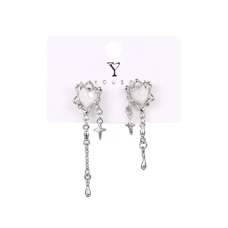Heart Tassel Star Dangle Earrings for Trendy Parties