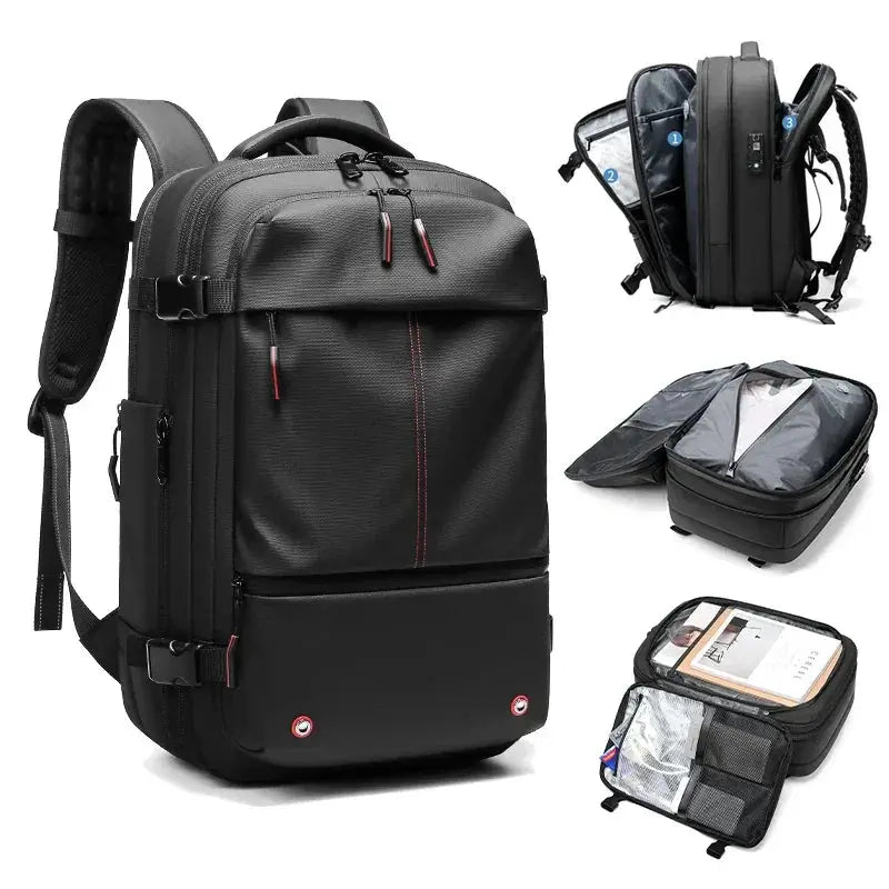 Travel Men 17 Inch Laptop Backpack Large Capacity Expandable