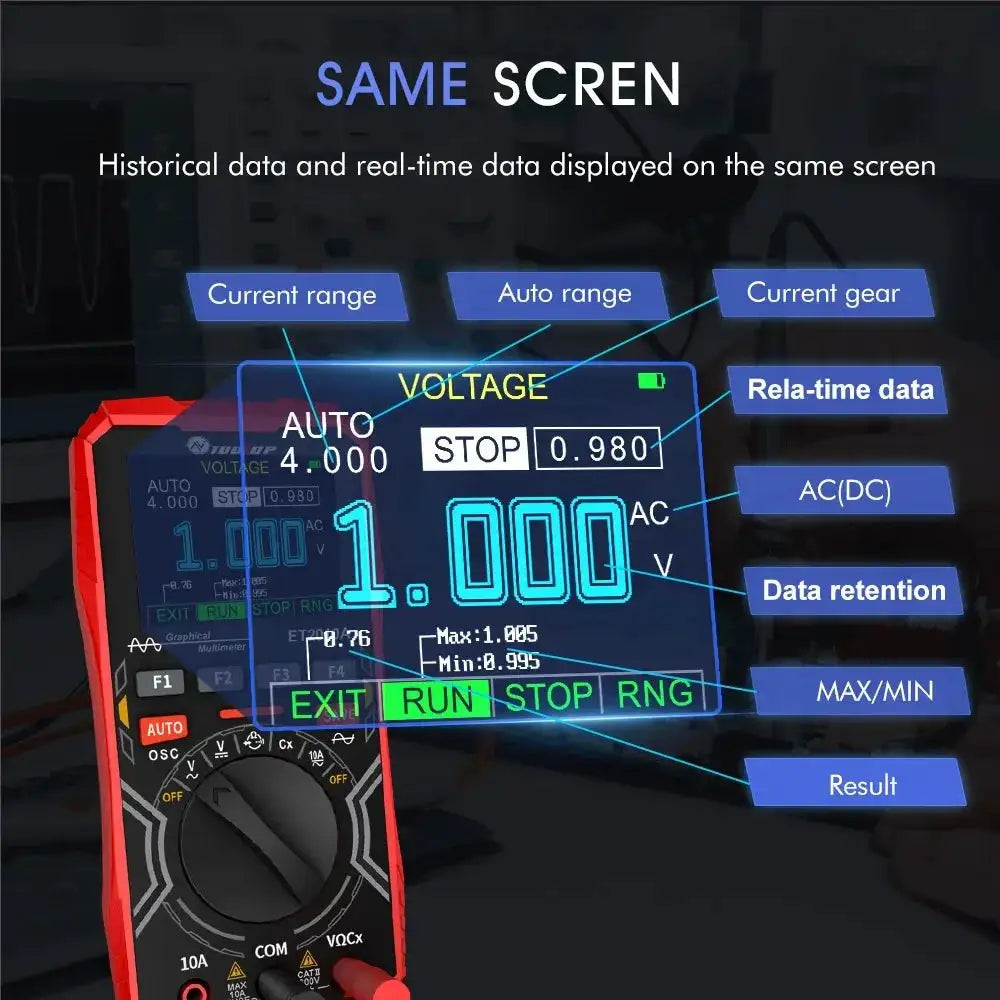 TOOLTOP ET2010A 2 in 1 Digital Oscilloscope Multimeter 1MHz 2.5MSps Laboratory Oscilloscope Electrical Repair Oscilloscope
