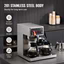 SucceBuy Commercial Drip Coffee Maker w/ Carafes Plates Stainless