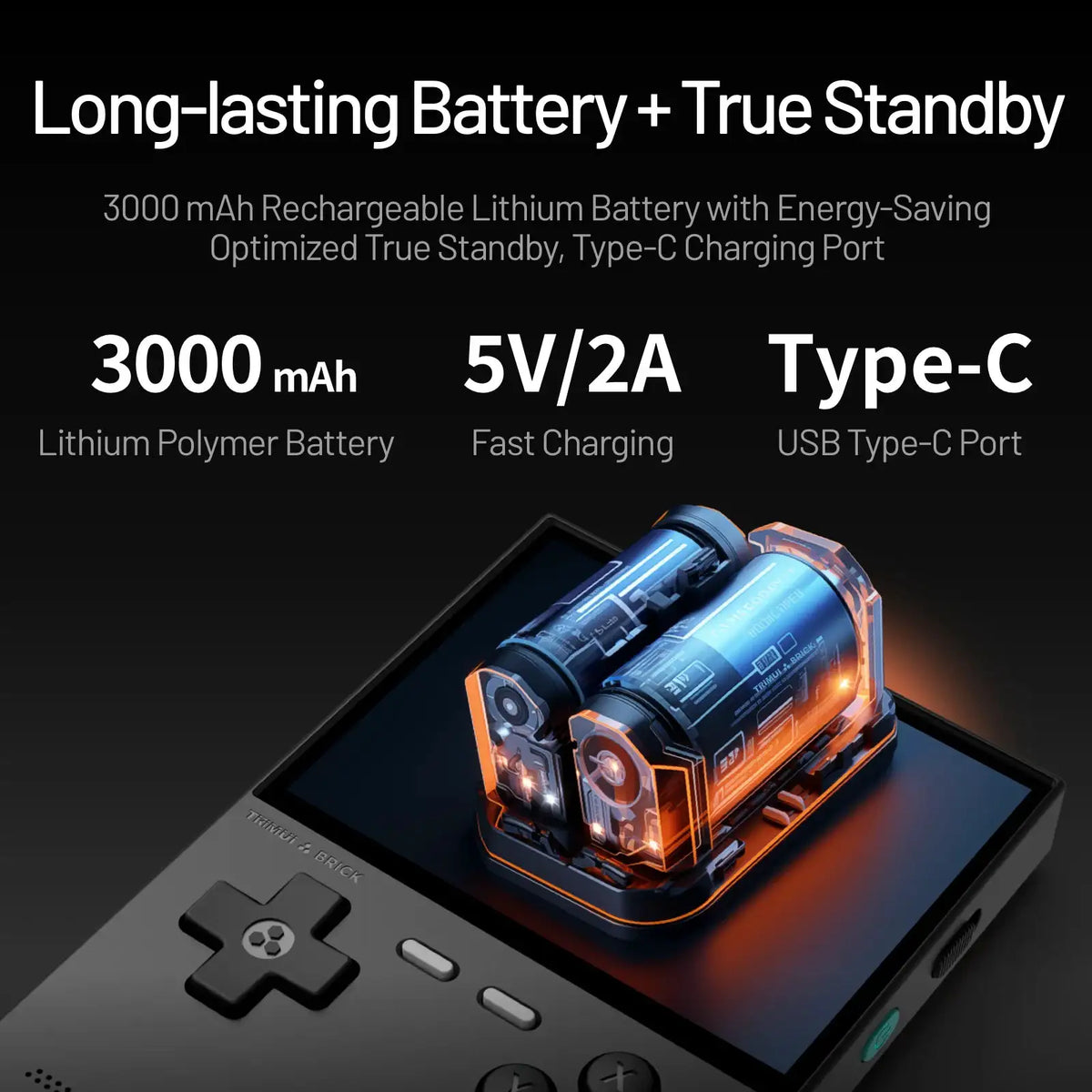 Trimui Brick Metal Handheld Game Console — black United States 64G(12K Games) — product view 3