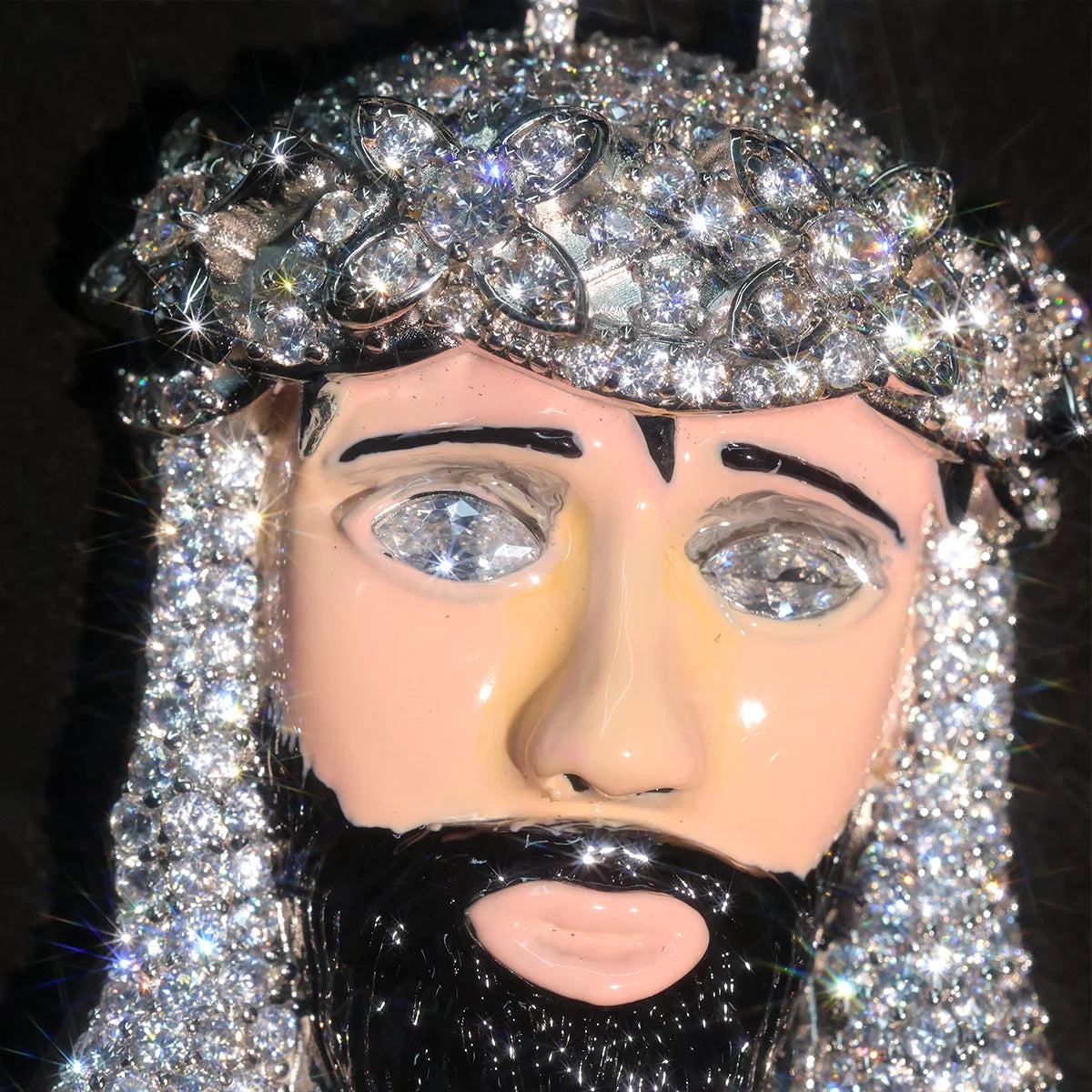 Iced Out Enamel Jesus Face