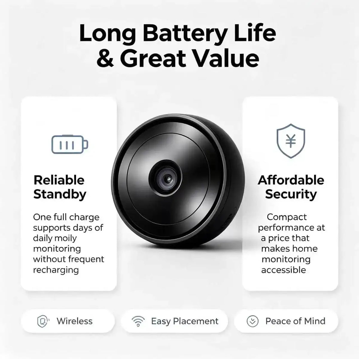 Tiny Mini WiFi Security Nanny Camera 4K HD Recording, Infrared Night Vision Cam with Motion Sensor Alert Notification, Two‑Way Audio, Smartphone Remote Access Video Playback, Wireless Portable Small Surveillance Cam for Hom