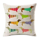 Dachshund Dog Painting Cotton Linen Pillow Covers Whimsical Home Decor