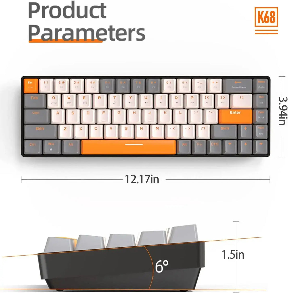 Dual-Mode Wireless Keyboard for Gamers — product view 19
