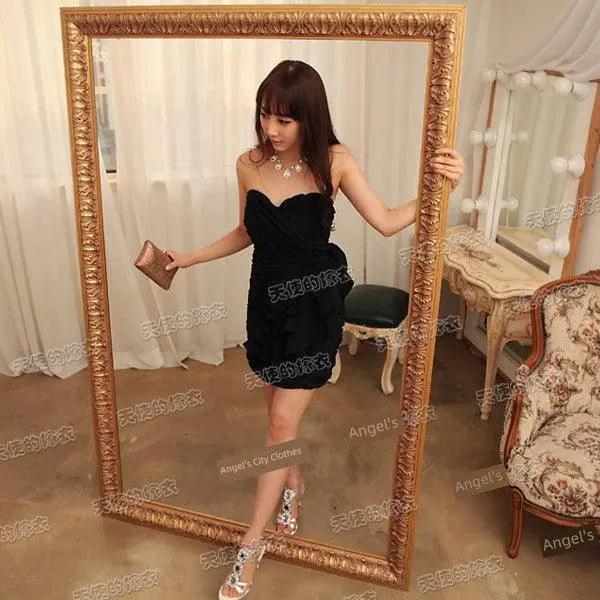 Elegant Black Tube Top Dress For Special Evening Events