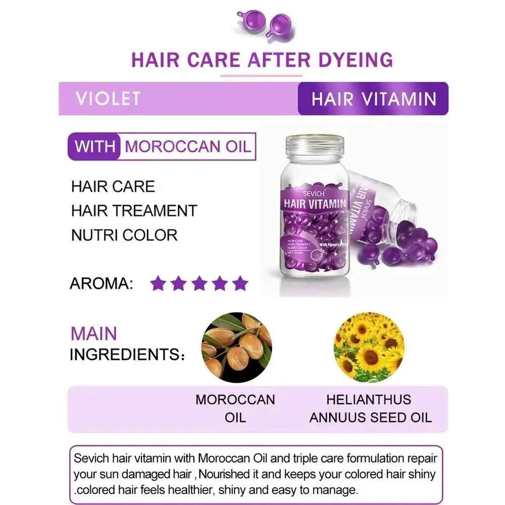 Keratin Repair Capsules for Luxurious Silky Hair Essence