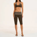 Fitness Set Women Stripes Polka Dot Capri