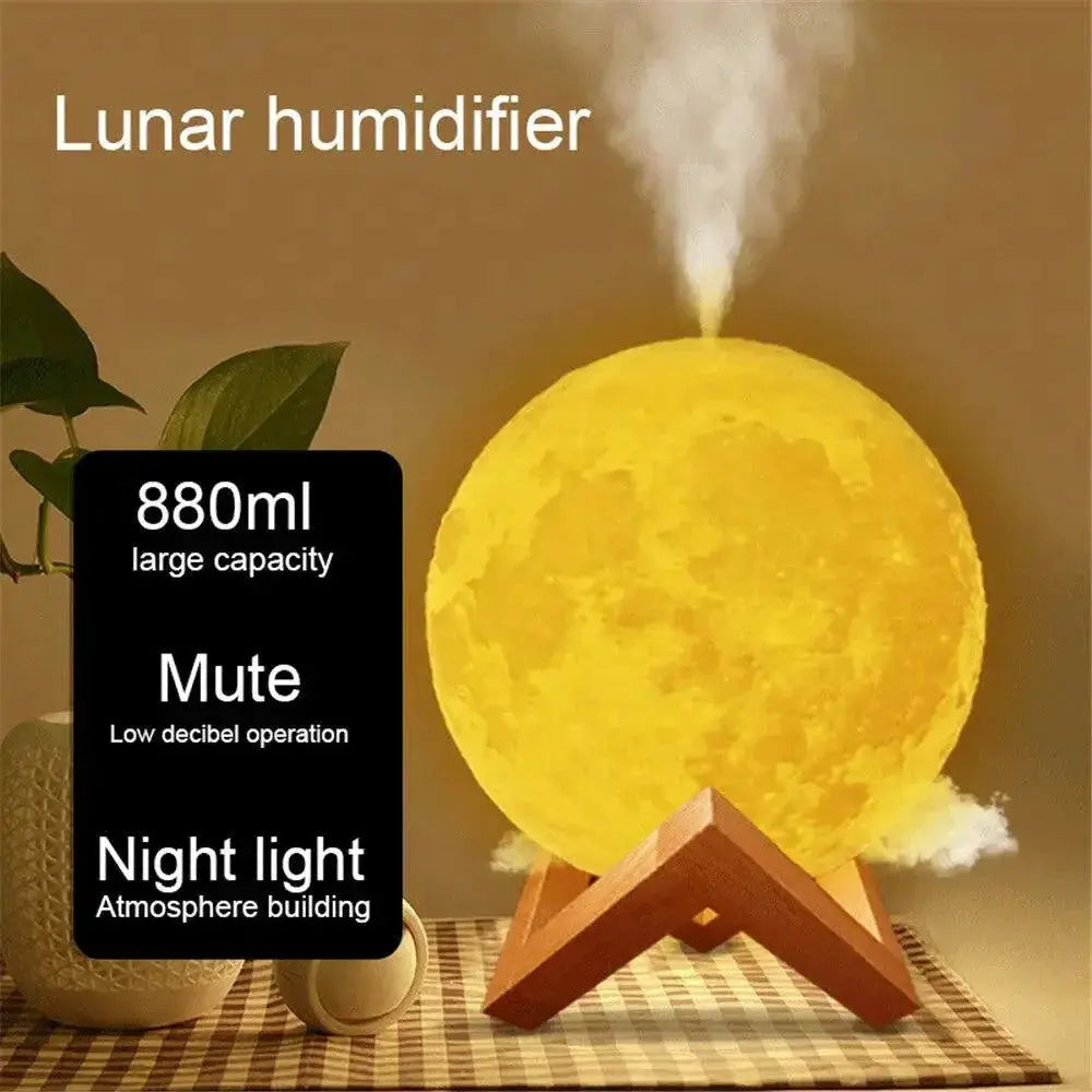 3D Moon Ultrasonic Aroma Diffuser 880ML Humidifier