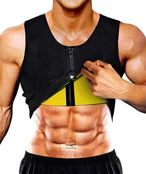 Mens Fitness Sauna Suit Waist Trainer Slimming Sweat Vest