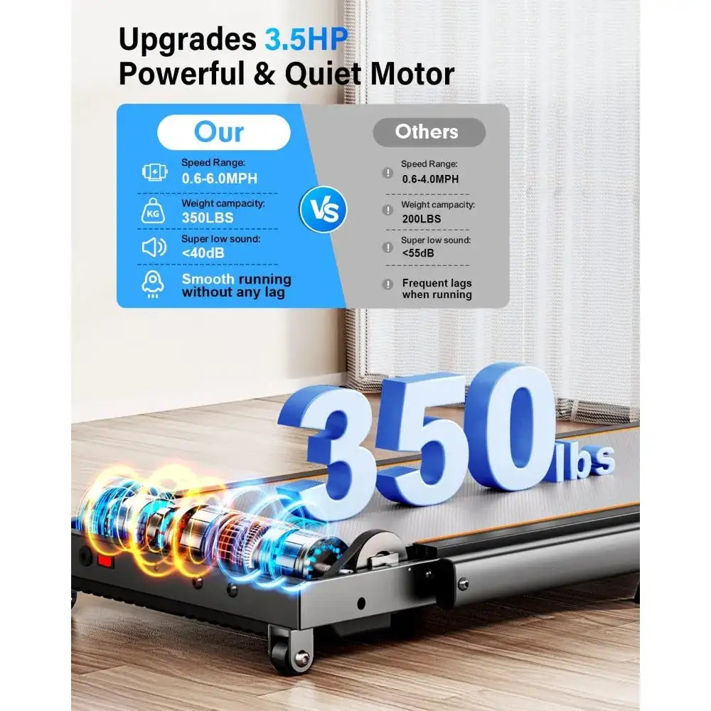Foldable Walking Pad Treadmill with Adjustable Incline, 2 Screen Display, and RGB Light for Home Use