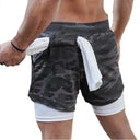 Men's 2-in-1 Camo Running Shorts for Gym and Fitness