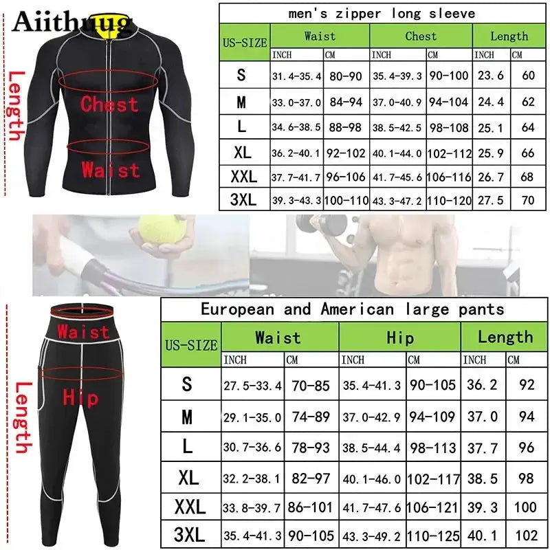 Mens Neoprene Sauna Suit For Weight Loss Thermal Shirt