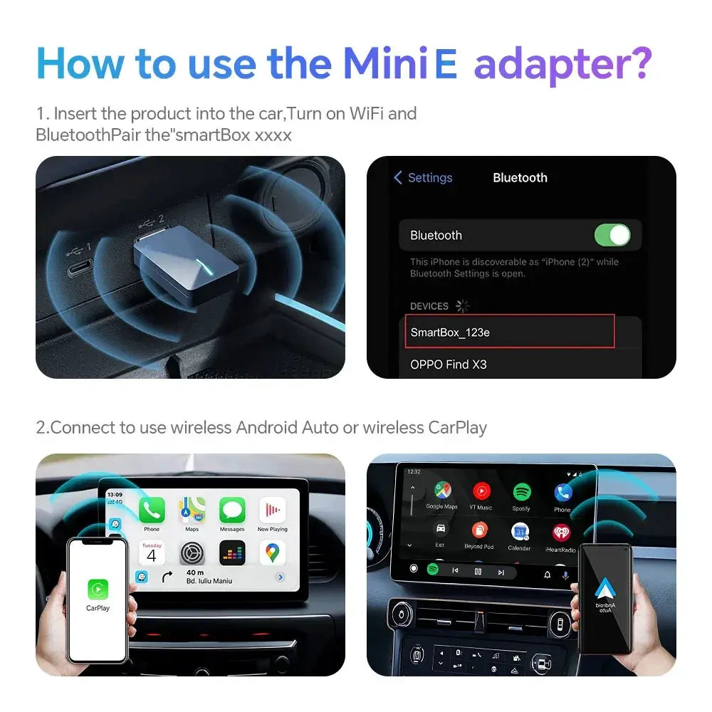 Mini Box Wireless CarPlay and Android Auto Plug and Play