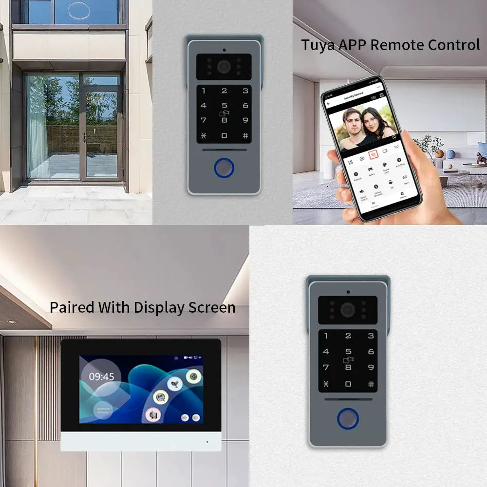 Support Tuya App WIFI 7/10in Video Doorbell Intercom Kits 1080P Monitor Outdoor Camera 2-Wire Audio Remote Unlock Door Phone