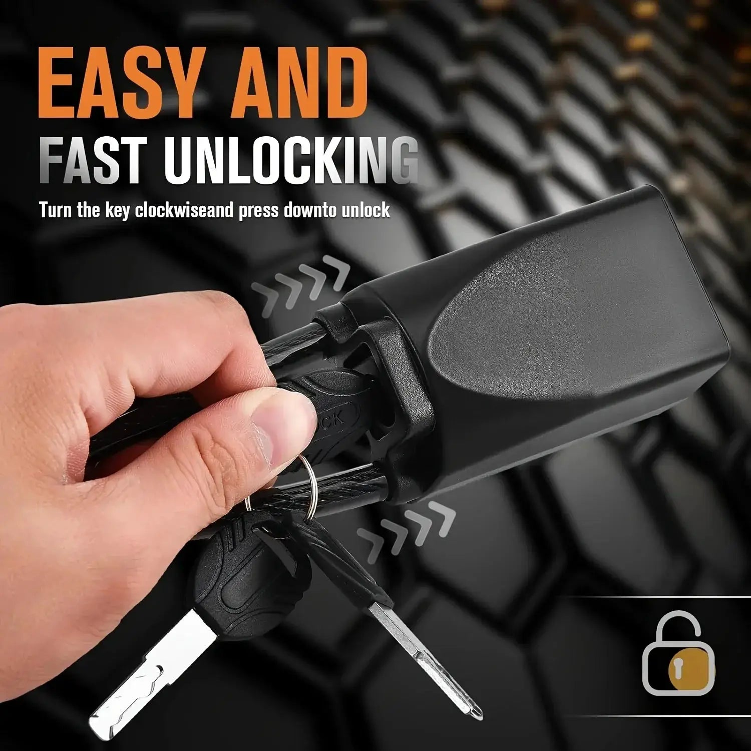 Steering Wheel Lock Anti Theft For SUV Steel Cable Lock - OurLum.com