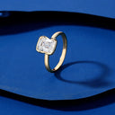 Sterling Silver Silver Square Moissanite Ring