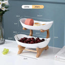 Elegant Wooden Fruit Tray with Partition Stylish Dining Set