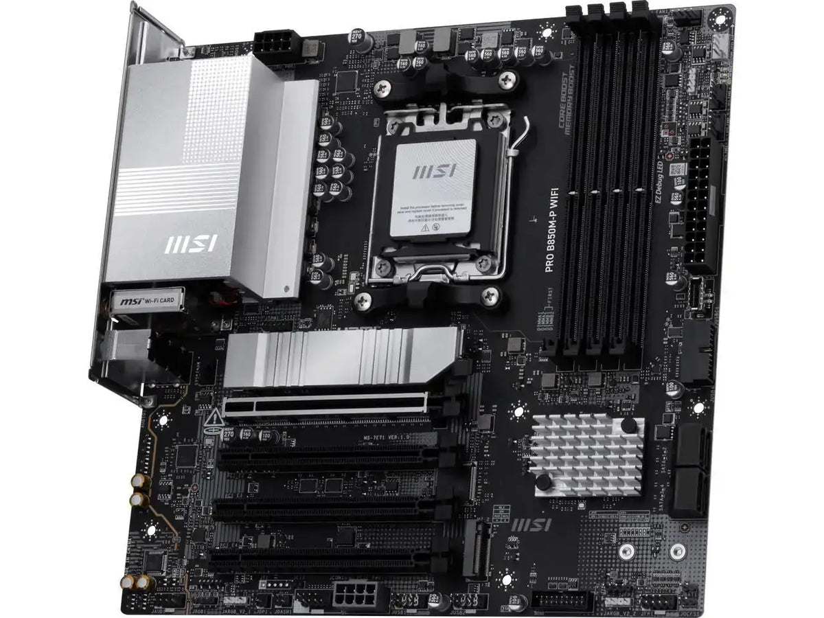 MSI PRO B850M-P WIFI AM5 AMD B850 support PCIe 5.0 SATA 6Gb/s Displayport1.4 HDMI Wi-Fi 7 5G LAN, Bluetooth 5.4,Micro ATX ,AMD Motherboards