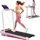 Pink Under Desk Treadmill Ten Percent Incline 6.2 MPH Focus App