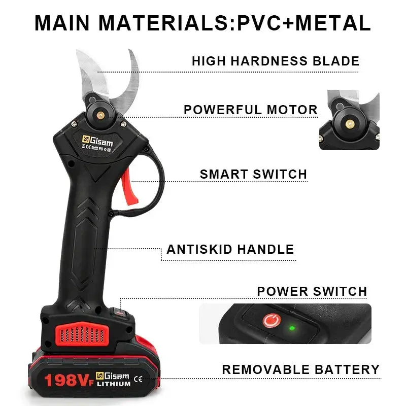 Cordless Electric Pruner 30mm Pruning Tool for Gardeners