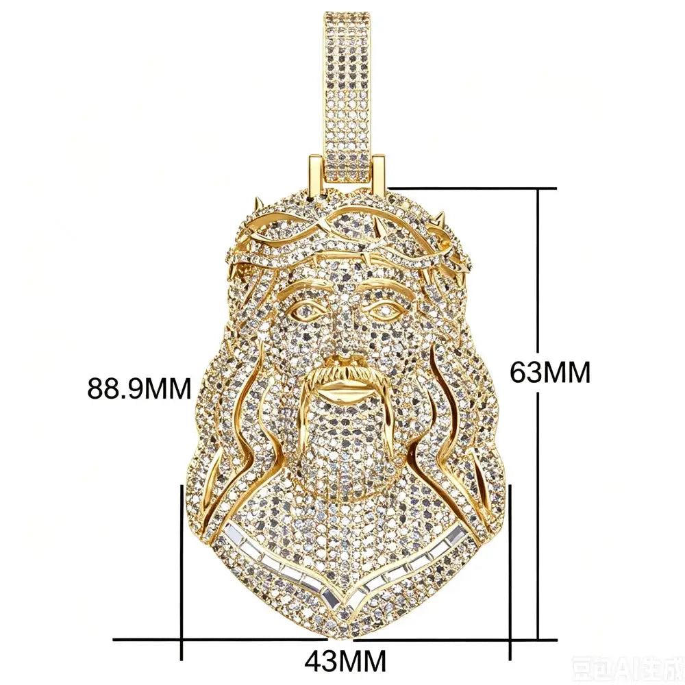 Gold CZ Crown Thorns Pendant — product image 2