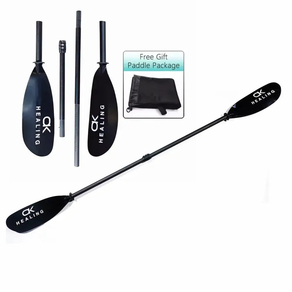 Stock Black Carbon Matte PVC Kayak Paddle Double ABS Blades — product view 1